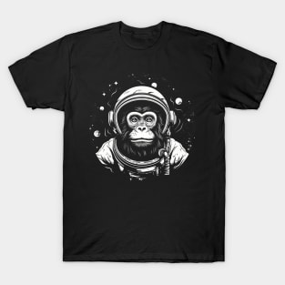 Space Monkey Ape Chimp Astronaut Graphic T-Shirt